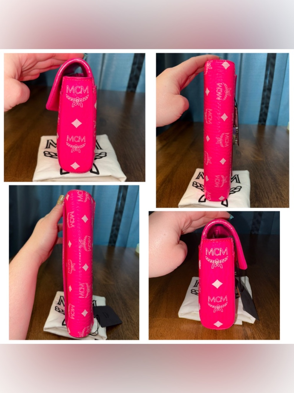 MCM EUC Medium Millie - NEON PINK Visetos Monogram Crossbody/Clutch - Picture 6 of 16